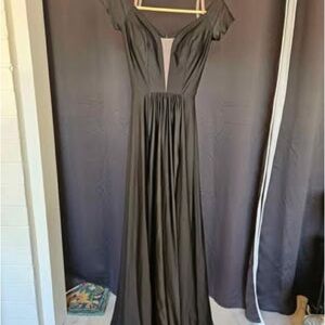 NEW- Black, full skirt evening, bridesmaid dress- Sz small (Material stretches)